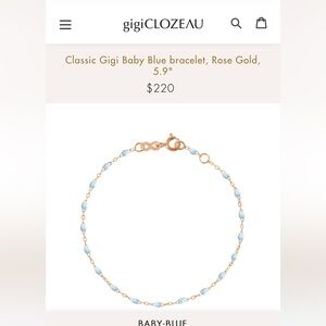 Gigi Clozeau: Classic Gigi 18ct Rose Gold Baby Blue Bracelet